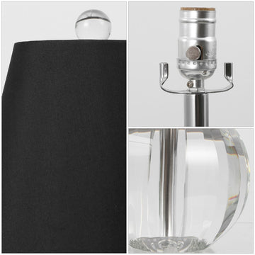 Goddard 16" Crystal Ball/Metal LED Table Lamp - JONATHAN Y